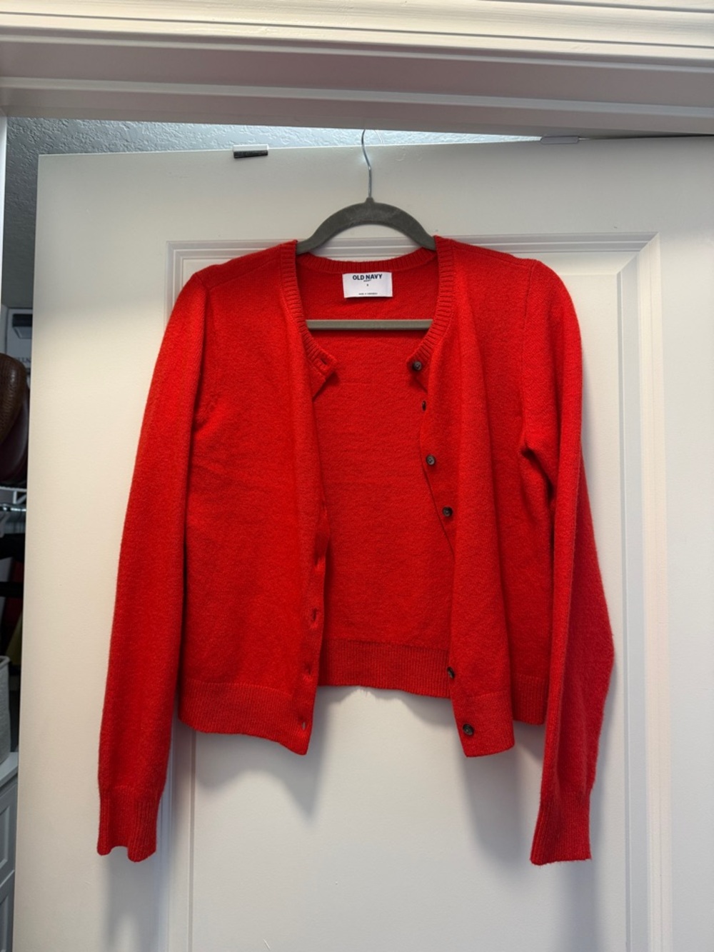 Old Navy Women's Bright Red Button-Up Cardigan